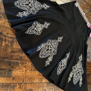 Sunny Leigh Black Skirt with White Patterns